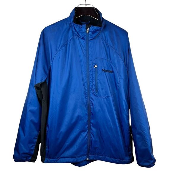 MARMOT Windbreaker Lightweight Fleece Lining in Blue Men's Large - Picture 1 of 11